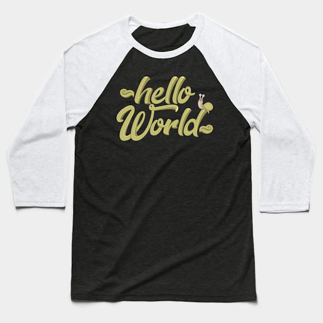 Hello World Baseball T-Shirt by democomics